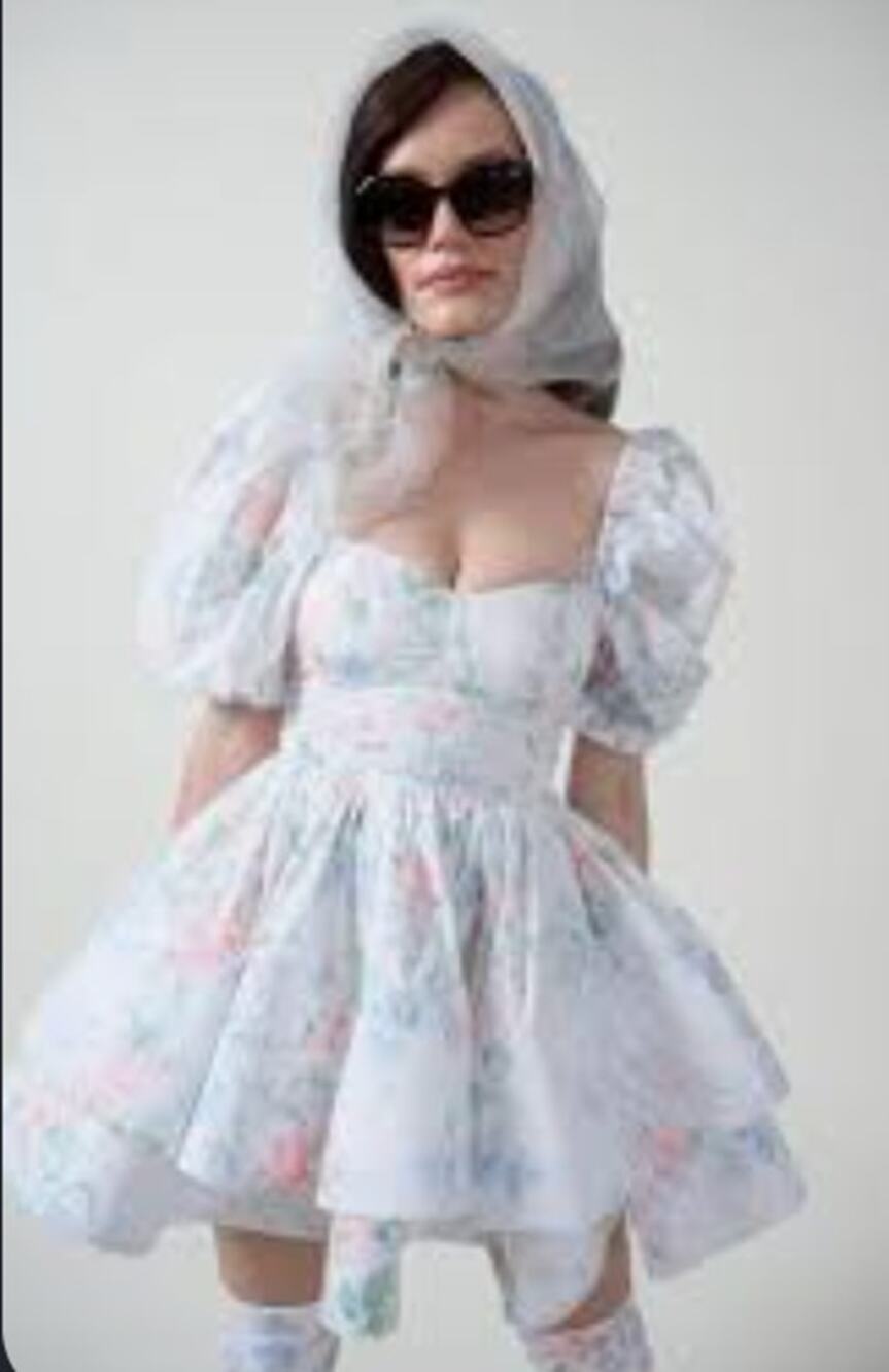 Selkie Mrs. Darcy Vacation Mini Dress in Pastel Floral Size XL Romantic NEW